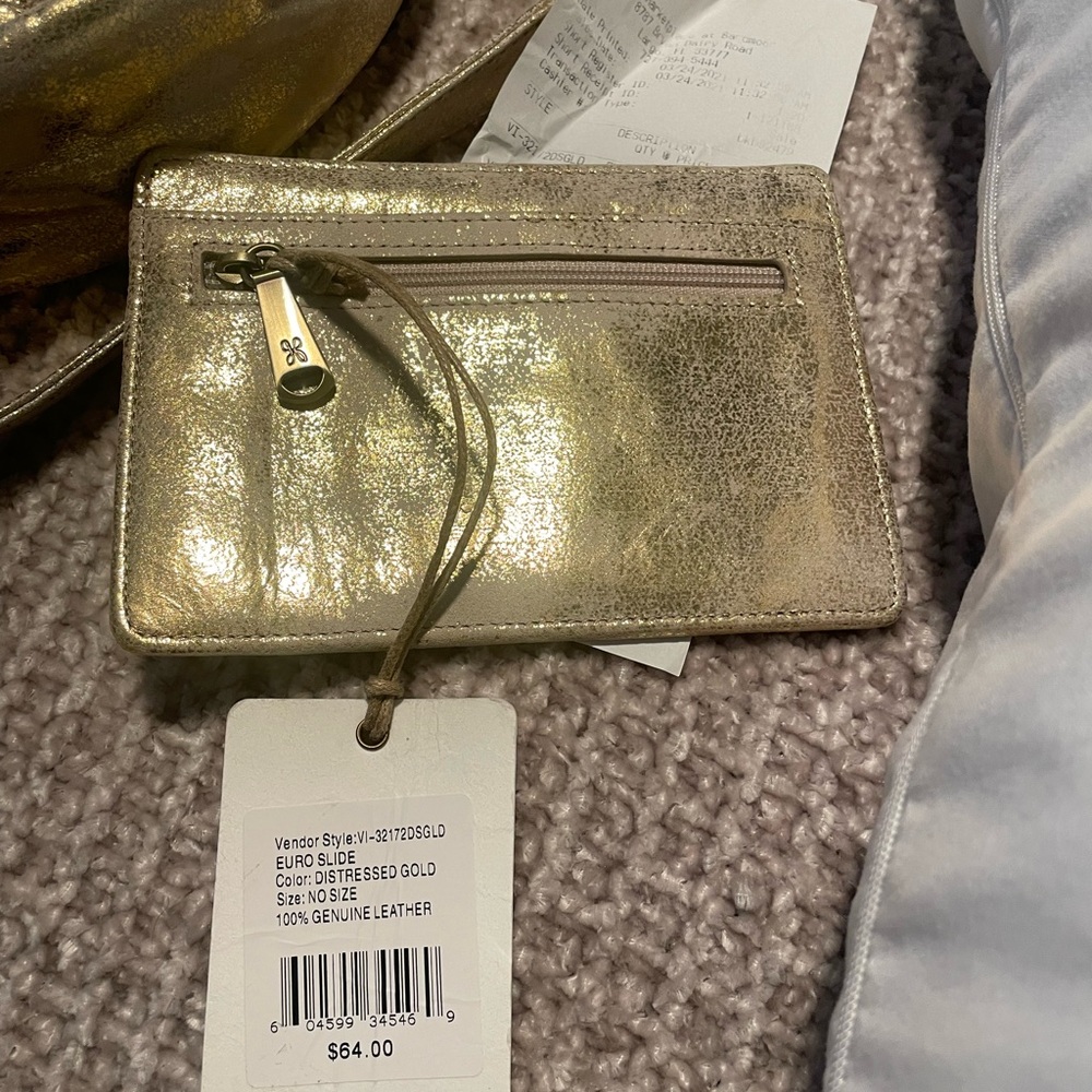 Gorgeous distressed leather with gold accent HOBO set - Picture 7 of 9